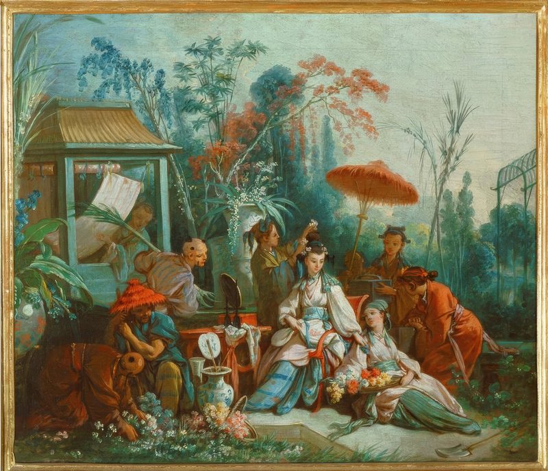 フランソワ ブーシェ、【庭師】、希少画集画、状態良好、新品高級額装付 Franois Boucher - Jardin